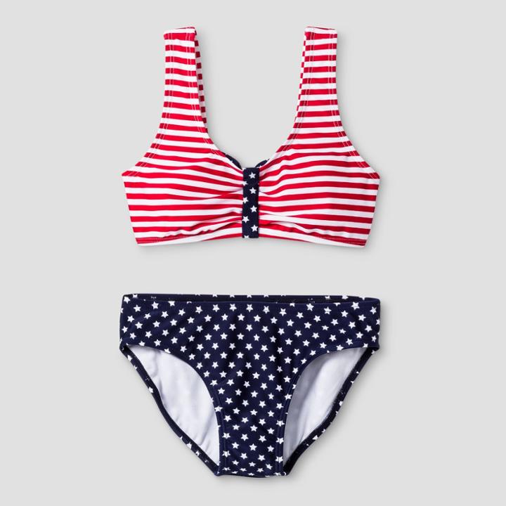 Girls' Mix Print Bikini Set - Cat & Jack Red