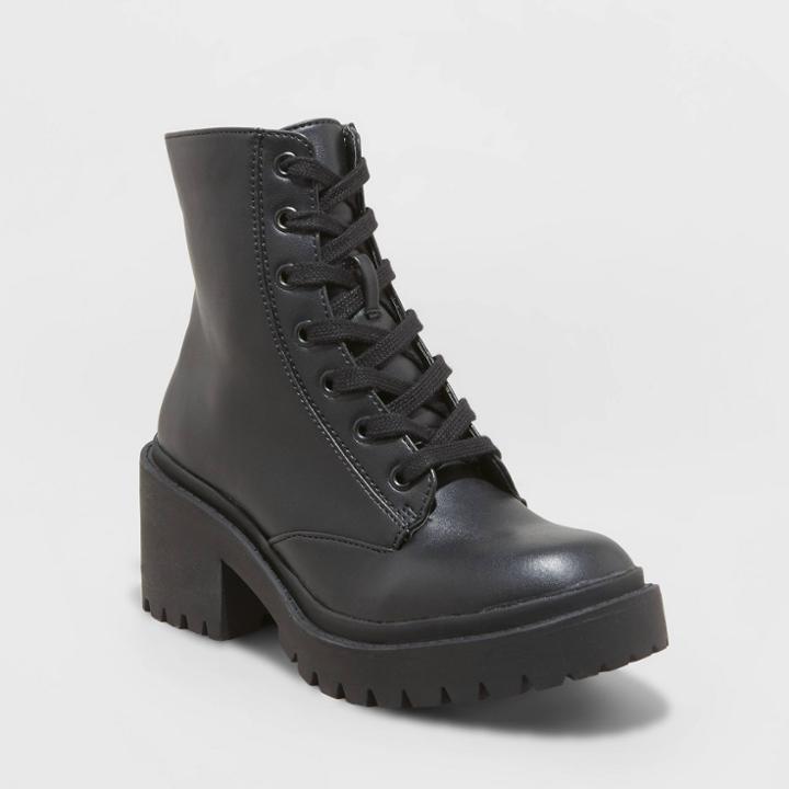 Women's Brie Combat Boots - A New Day Black