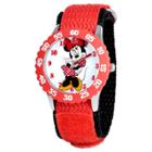 Girls' Disney Minnie Mouse Stainless Steel Case With Bezel Watch - Red