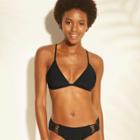 Women's Macrame Back Triangle Bikini Top - Xhilaration Black