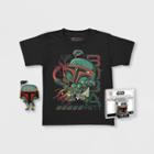 Boys' Star Wars Boba Fett Short Sleeve Graphic T-shirt With Funko Pop! - Black