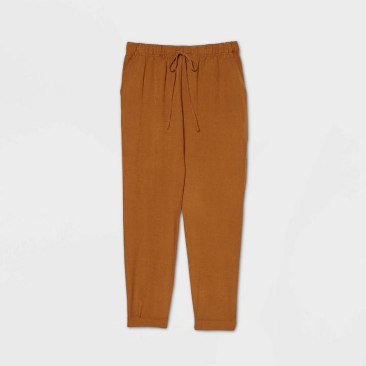 Women's High-rise Ankle Length Jogger Pants - A New Day Dark Orange