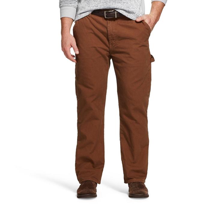 Dickies - Men's Big & Tall Relaxed Straight Fit Canvas Flannel-lined Carpenter Jeans Timber