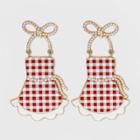 Sugarfix By Baublebar Checkered Apron Drop Earrings - Red