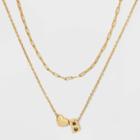 14k Gold Dipped 'b' Initial With Heart Chain Necklace - A New Day Gold