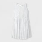 Girls' Lurex Gauze Tiered Dress - Art Class White