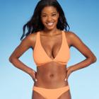 Juniors' Textured V Bralette Bikini Top - Xhilaration Coral D/dd Cup