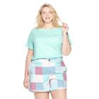 Women's Plus Size Short Sleeve Everyday Should Feel This Good Crewneck T-shirt - Mint 3x - Vineyard Vines For Target, Blue