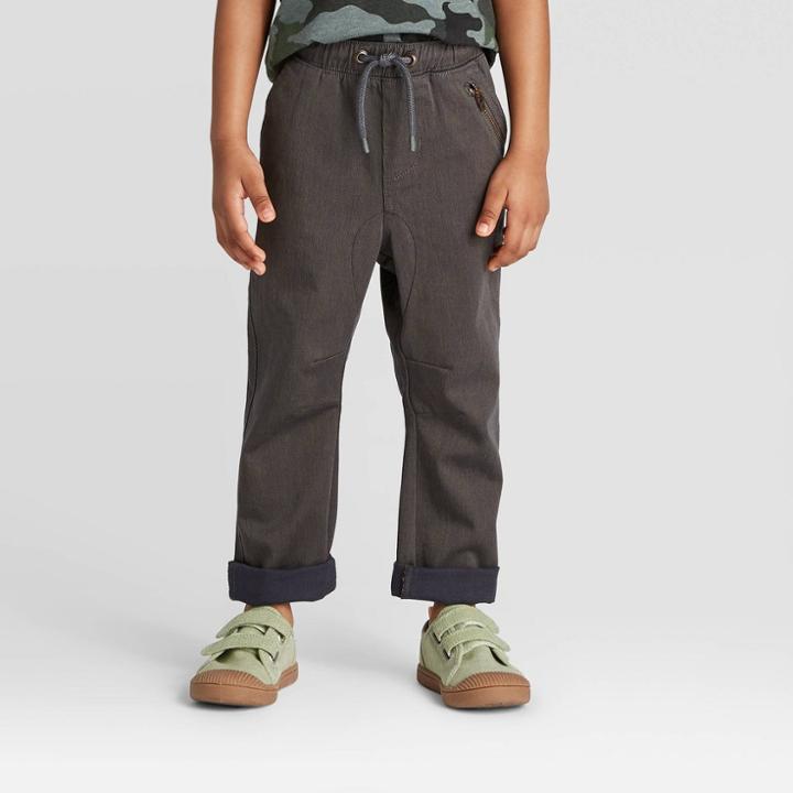 Toddler Boys' Utility Pull-on Pants - Cat & Jack Olive 12m, Toddler Boy's, Green