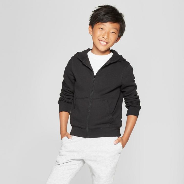 French Toast Boys' Fleece Hoodie Uniform Sweatshirt - Black