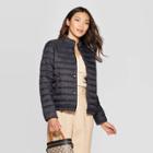 Women's Short Quilted Puffer Jacket - A New Day Black