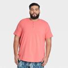 Men's Big & Tall Supima Cotton Henley T-shirt - All In Motion Pink