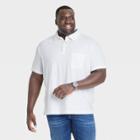 Men's Big & Tall Regular Fit Short Sleeve Slub Jersey Collared Polo Shirt - Goodfellow & Co Off-white