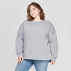 Women's Plus Size Long Sleeve Crewneck Fleece Tunic Pullover Sweatshirt - Universal Thread Heather Gray 1x, Women's,