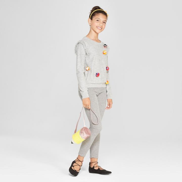 Girls' Cozy Fleece Leggings - Cat & Jack Xl, Heather Gray