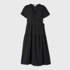 Women's Short Sleeve Wrap Dress - Universal Thread Black