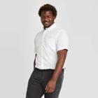 Men's Tall Standard Fit Short Sleeve Poplin Button-down Shirt - Goodfellow & Co White