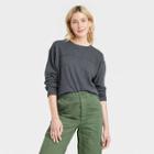 Women's Long Sleeve Varsity T-shirt - Universal Thread Dark Gray