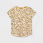 Girls' Printed Short Sleeve T-shirt - Cat & Jack Floral Cream Xs, Floral Ivory