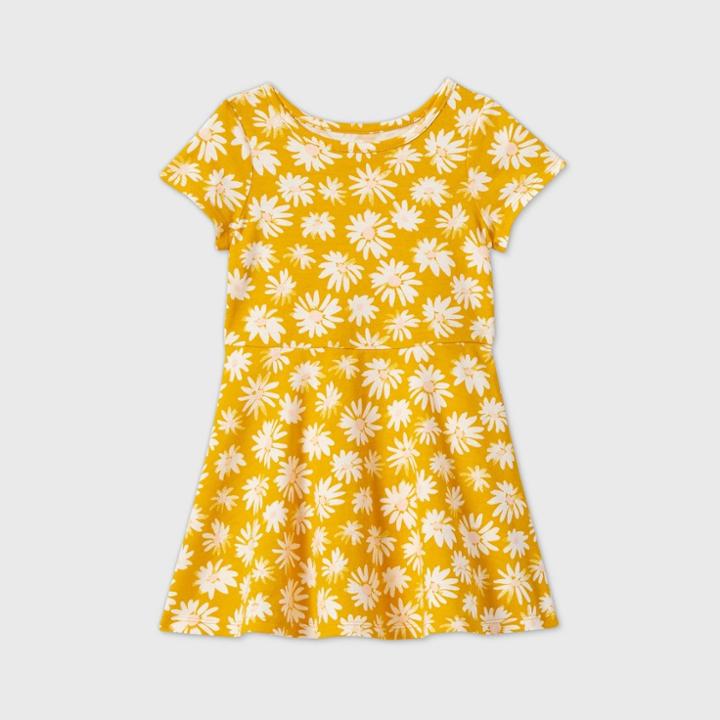 Petitetoddler Girls' Short Sleeve Knit Dress - Cat & Jack Gold