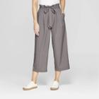 Mpg Sport Women's High-waisted Tie Front Striped Trouser Dark Gray