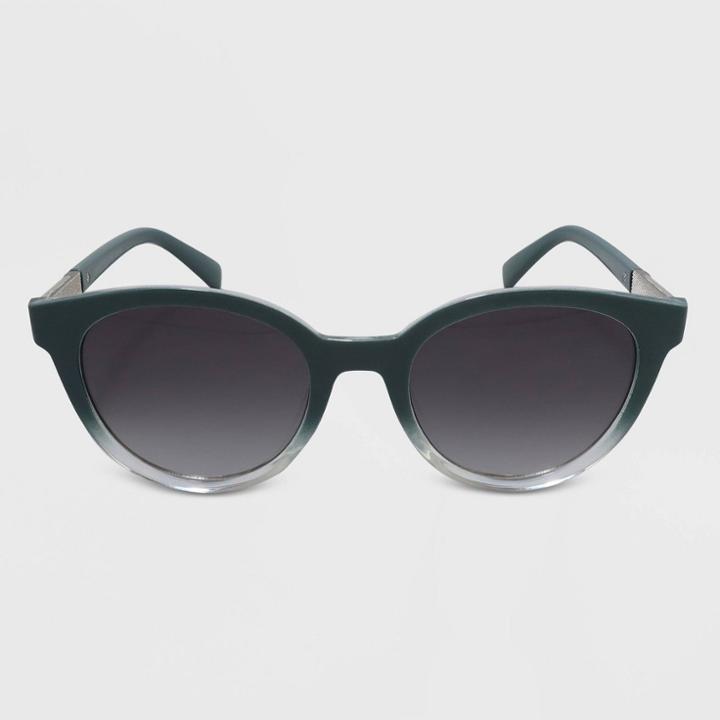 Women's Round Plastic Metal Combo Sunglasses - A New Day Gray, Women's, Size: Small, Gray/grey