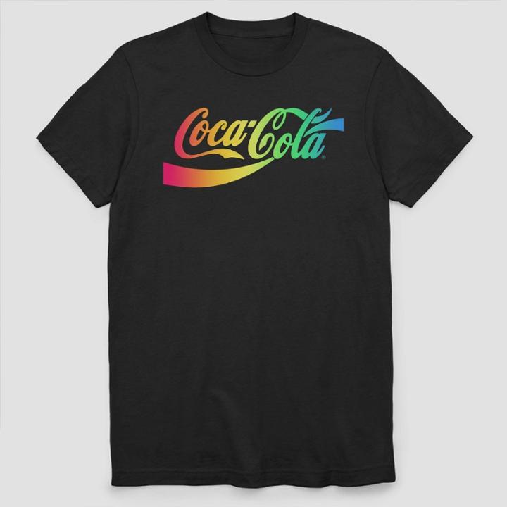 Men's Coca-cola Rainbow Movement Short Sleeve Graphic T-shirt - Black S, Men's,