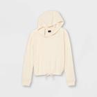 Girls' Waffle Tie Waist Sweatshirt - Art Class White