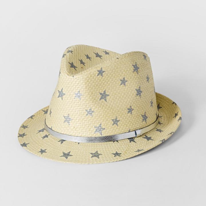 Girls' Foil Star Fedora - Cat & Jack Natural