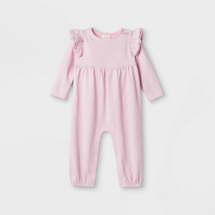 Baby Girls' Sparkle Jacquard Jumpsuit - Cat & Jack Pink Newborn