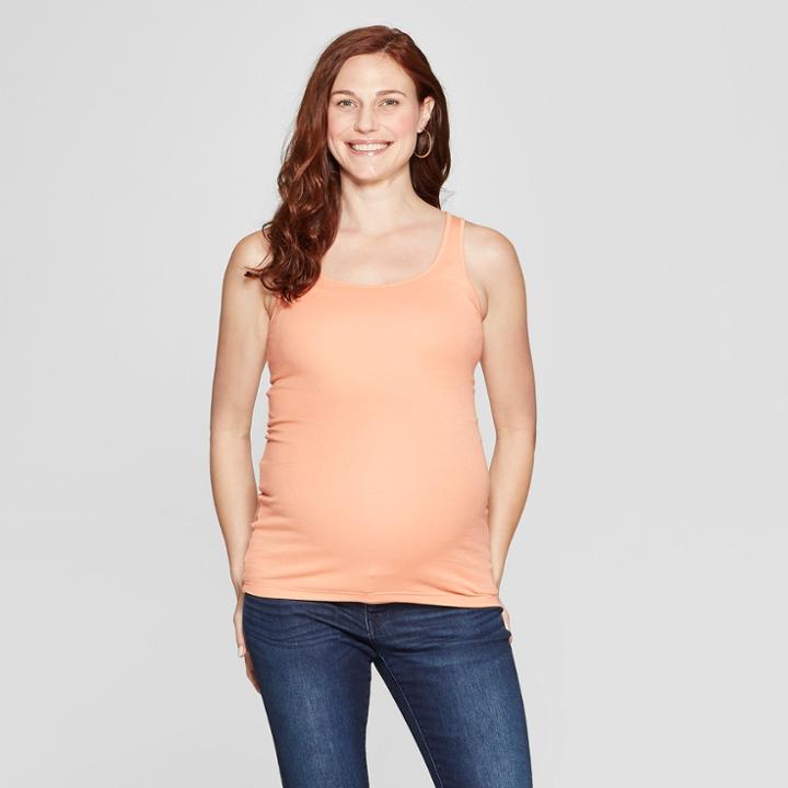 Maternity Scoop Neck Tank Top - Isabel Maternity By Ingrid & Isabel Endearing Peach