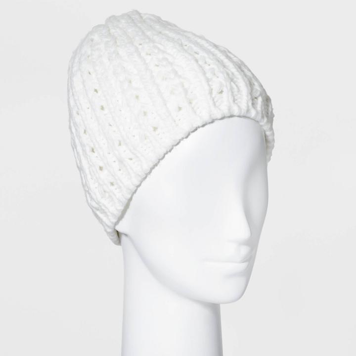 Women's Hand Knit Lined Beanie - Universal Thread Cream, Ivory