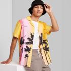 Men's Short Sleeve Button-down Shirt - Original Use Scenic Yellow