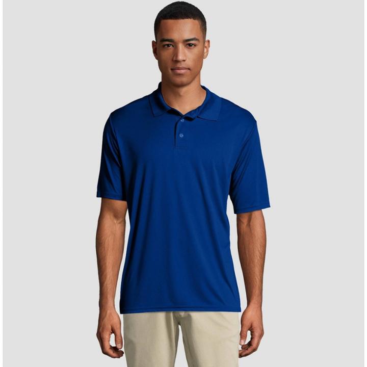 Hanes Men's Big & Tall Short Sleeve Cooldri Pique Polo Shirt - Deep Blue