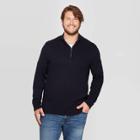 Men's Big & Tall Casual Fit Turtleneck 1/4 Zip Long Sleeve Pullover Sweater - Goodfellow & Co Navy