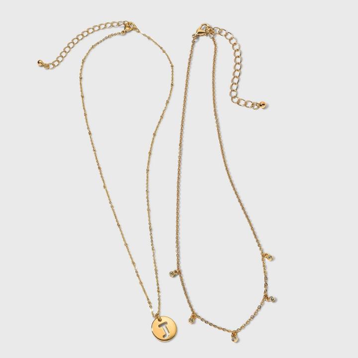 Girls' Initial J Necklace - Art Class Gold