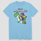Men's Nintendo Super Mario World Friendly Skies Short Sleeve Graphic T-shirt - Aqua M, Men's, Size: