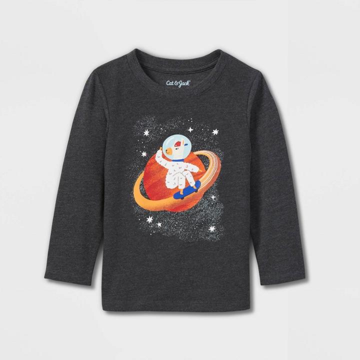 Toddler Boys' Space Llama Long Sleeve Graphic T-shirt - Cat & Jack Black