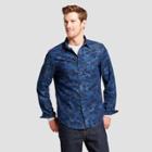 Men's Long Sleeve Button-down Shirt - Goodfellow & Co Navy Voyage