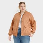 Women's Plus Size Quilted Utility Jacket - Universal Thread Tan