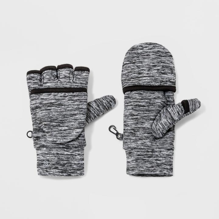 Women's Lightweight Heather Flip Grommet Gloves - C9 Champion Gray/black S/m, Gray Heather