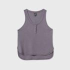 Women's Plus Size Button-front Thermal Tank Top - Wild Fable Gray
