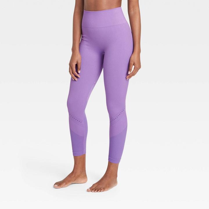 Women's High-waisted Seamless 7/8 Leggings - Joylab Purple