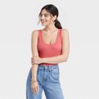 Women's Double-scoop Bodysuit - A New Day Rose Pink