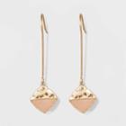 Semi Precious Rose Quartz Stone Wire Drop Earrings - Universal Thread Light Pink, Women's,