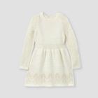 Toddler Girls' Crochet Sparkle Long Sleeve Dress - Cat & Jack Cream