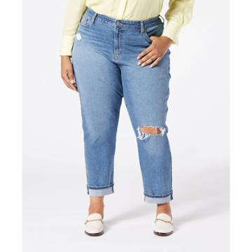 Denizen From Levi's Women's Plus Size Mid-rise Cropped Boyfriend Jeans - Time After Time