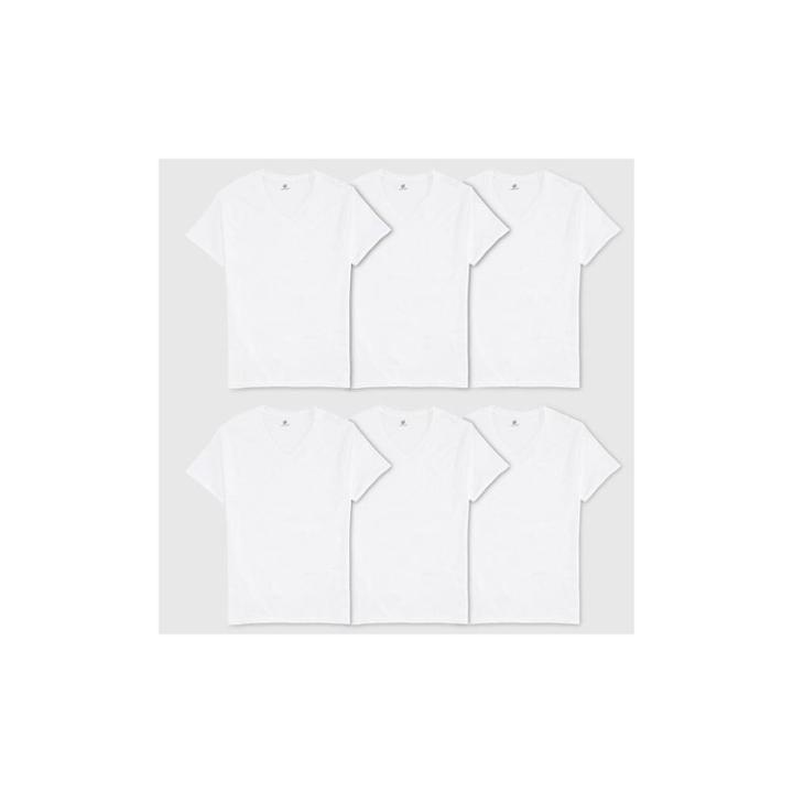 Hanes Men's 6pk V-neck T-shirt - White -