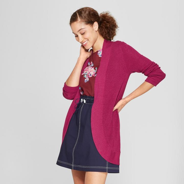 Women's Cocoon Cardigan - A New Day Maroon (red)