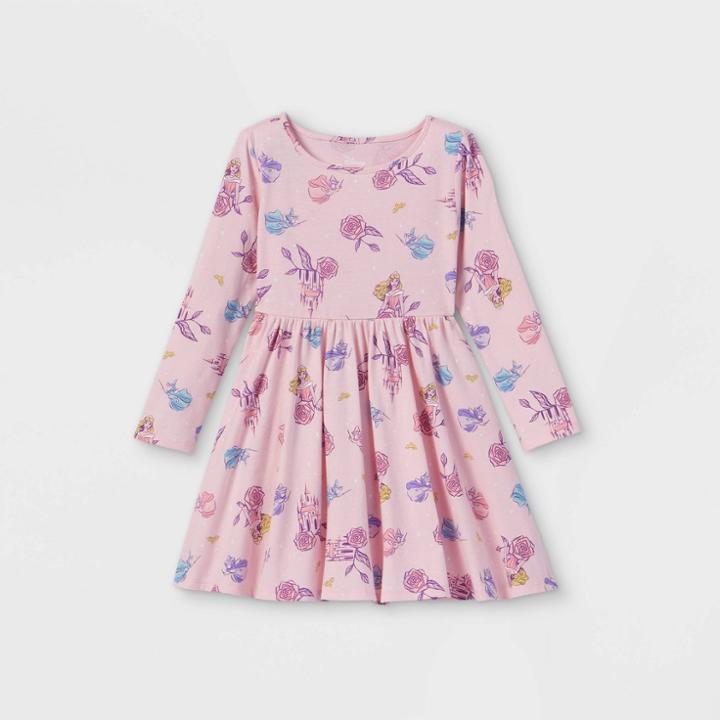 Toddler Girls' Disney Princess Aurora Long Sleeve Jersey Knit Dress -